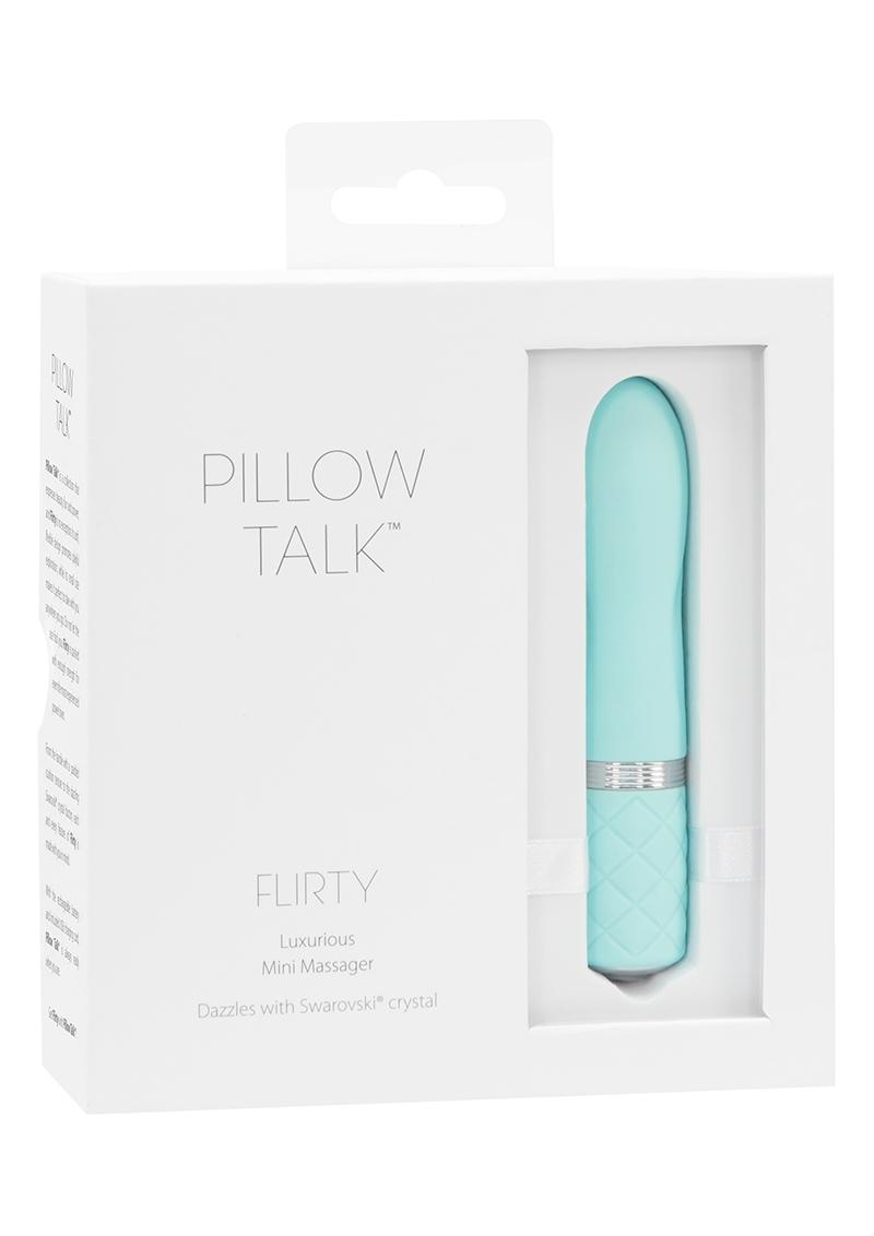 Bala de silicona recargable por USB Pillow Talk Flirty, color verde azulado