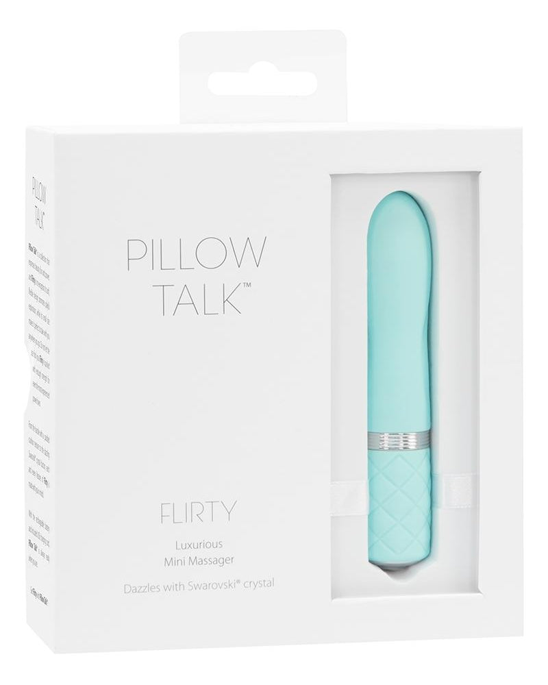 Bala de silicona recargable por USB Pillow Talk Flirty, color verde azulado