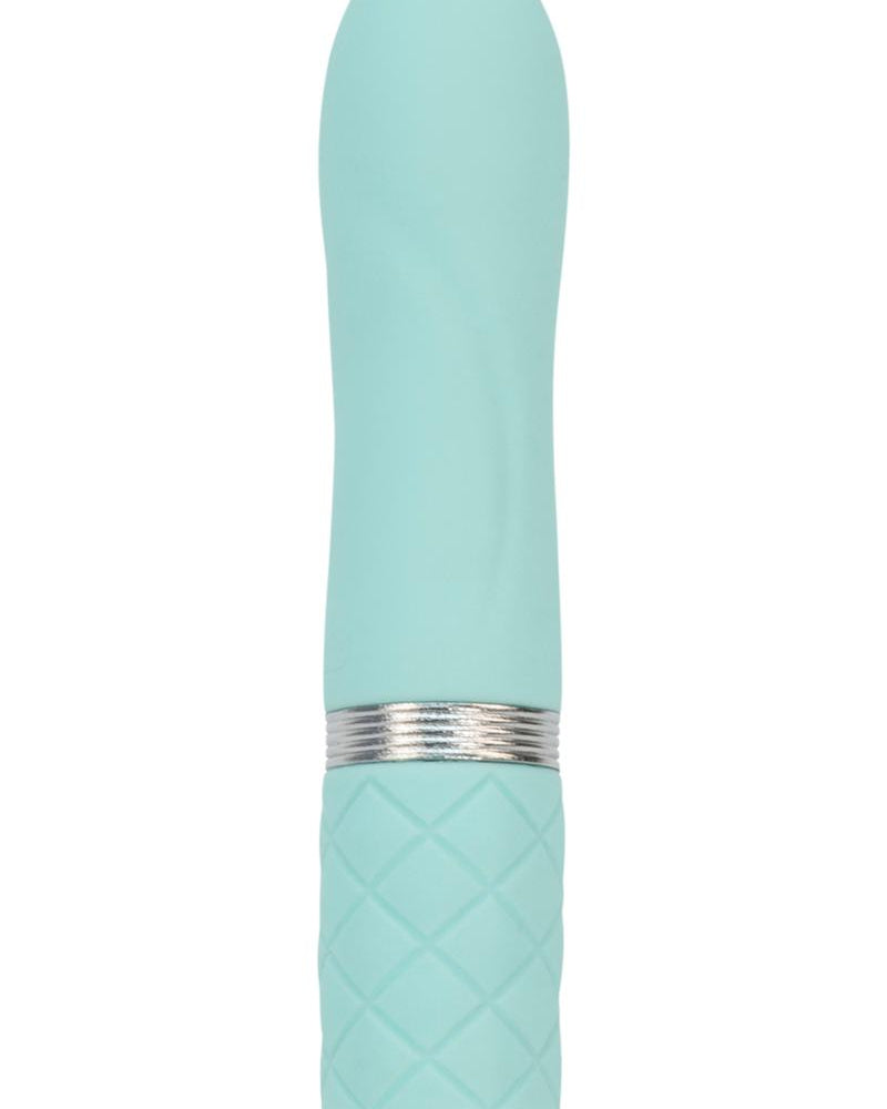Bala de silicona recargable por USB Pillow Talk Flirty, color verde azulado