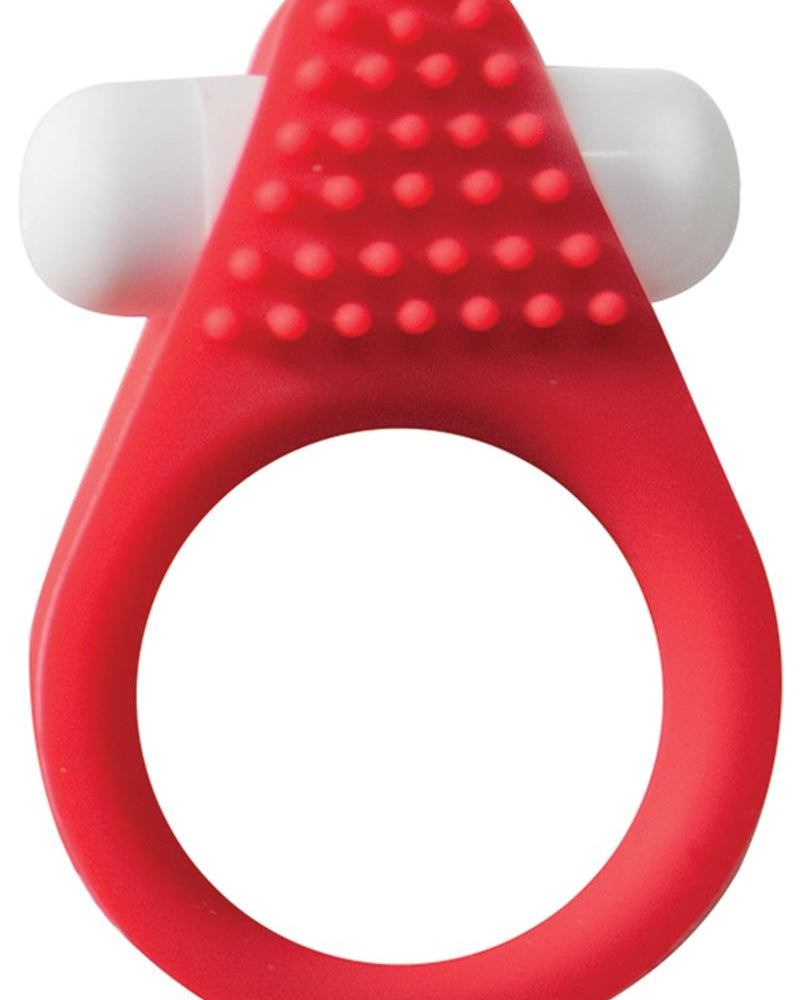 Anillo de estimulación Maxx Gear de silicona resistente al agua, color rojo