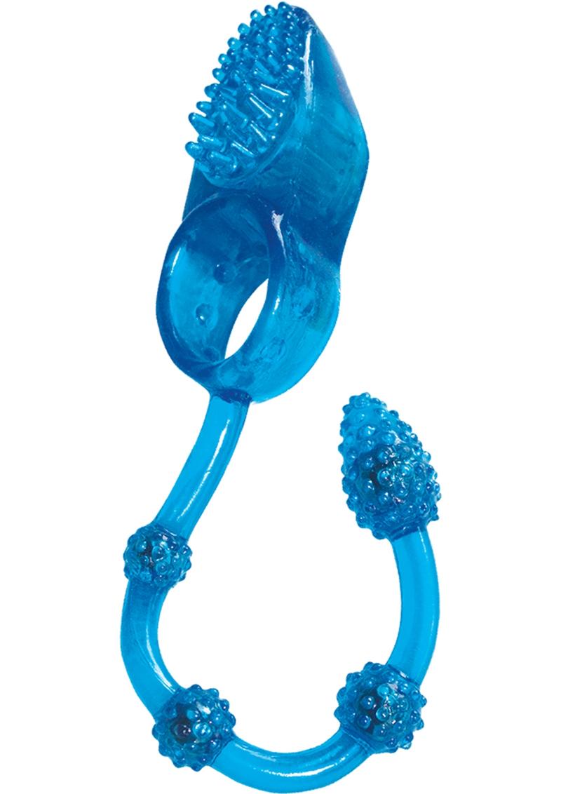 Anillo vibrador para el pene y bolas anales Maxx Gear de color azul