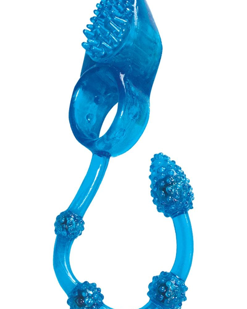 Maxx Gear Vibrating Cock Ring and Anal Beads Blue