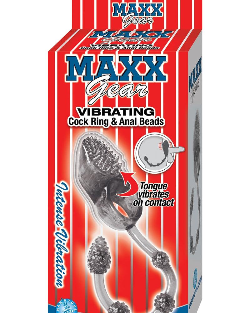 Maxx Gear Vibrating Cock Ring and Anal Beads Smoke