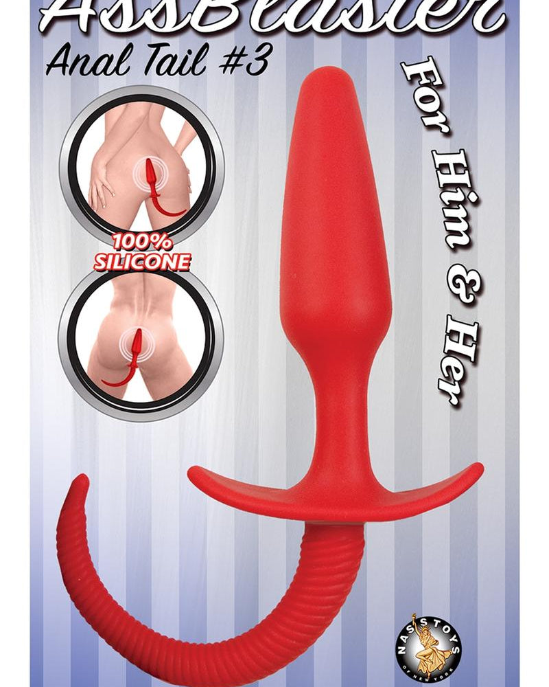 Ass Blaster Anal Tail 3 Silicone Waterproof Red
