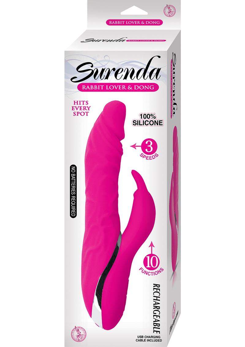 Surenda Rabbit Lover and Dong Recargable Silicona Impermeable Rosa