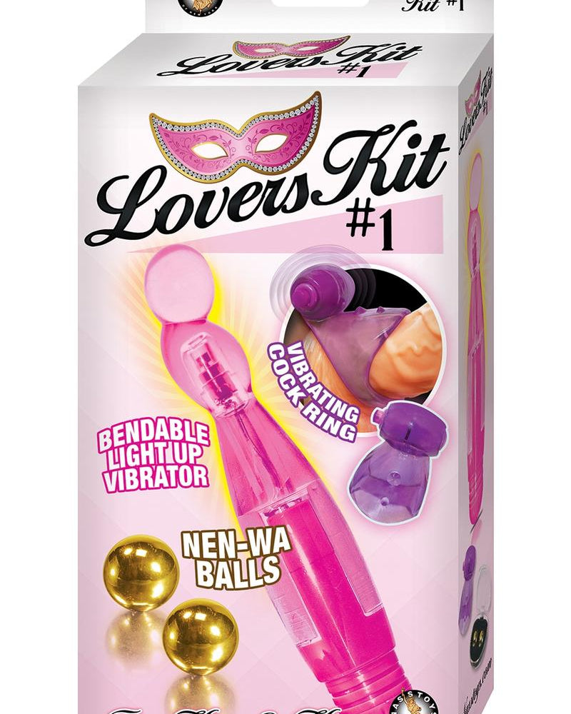 Lovers Kit 1 For Him And Her Vibrator Vibrating Cock Ring BenWa Balls Waterproof Pink Purple Gold