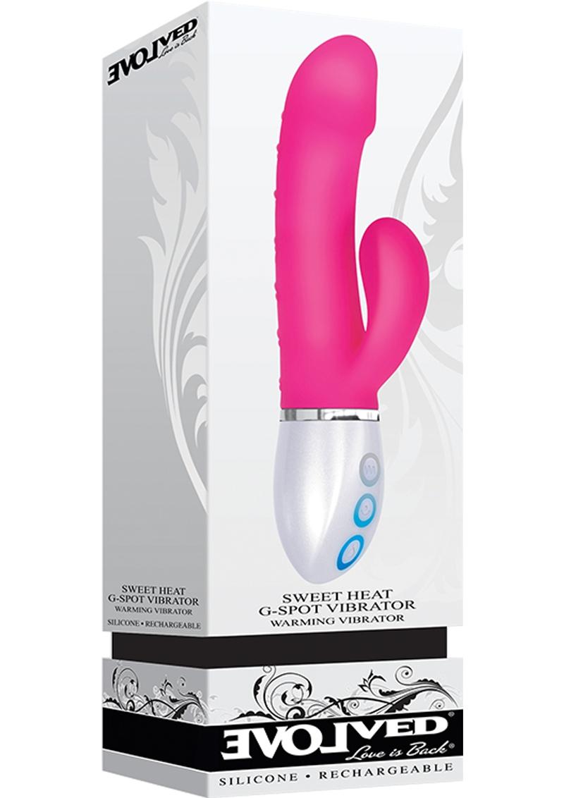 Vibrador de silicona recargable con efecto de calentamiento y punto G Sweet Heat, resistente al agua, color rosa