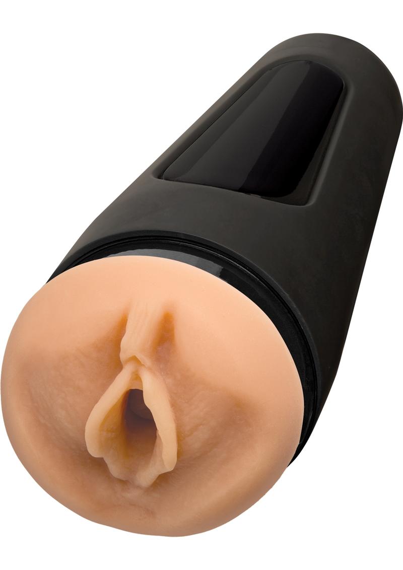 Masturbador masculino UltraSkyn Stroker de Sasha Grey, color negro y piel