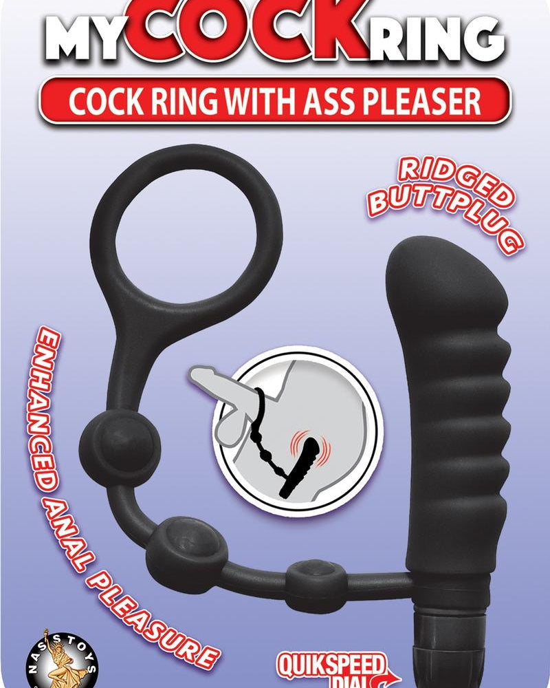 Anillo de silicona para el pene My Cock Ring con estimulador de trasero, resistente al agua, color negro