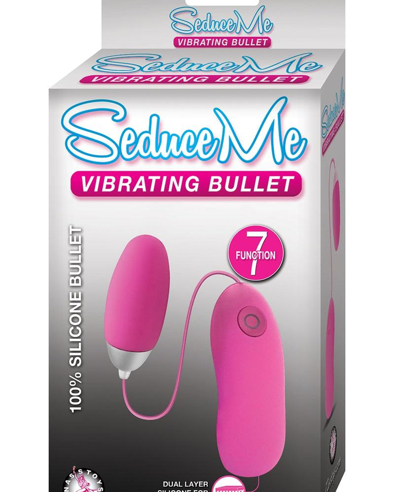 Seduce Me 7X Silicone Vibrating Bullet With Wired Remote Control Pink