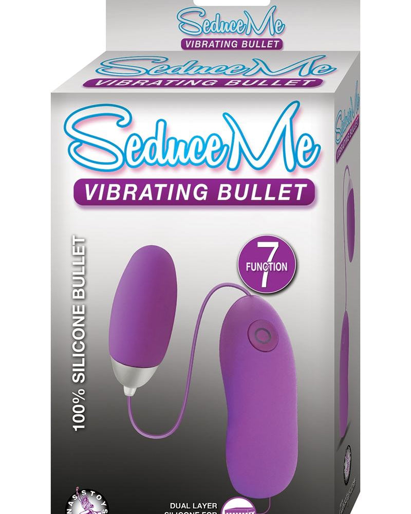 Seduce Me 7X Silicone Vibrating Bullet With Wired Remote Control Purple