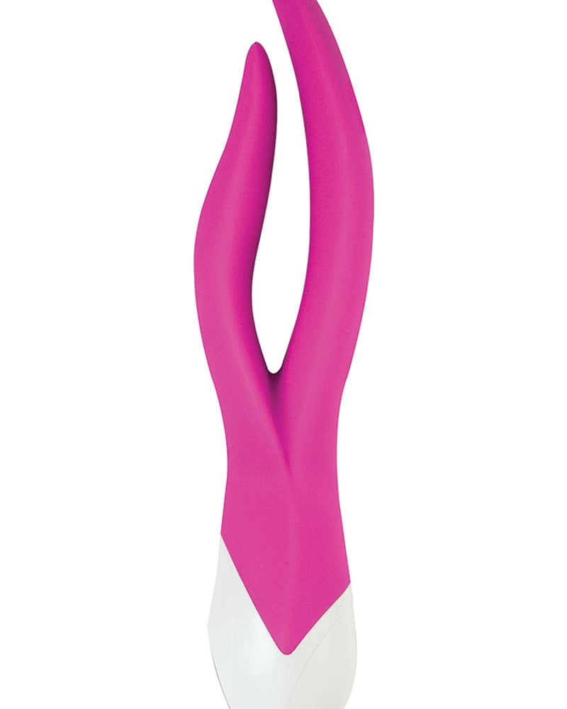 Masajeador vibratorio de silicona Bela Dual Lover 7X Dual Moters resistente al agua, color rosa