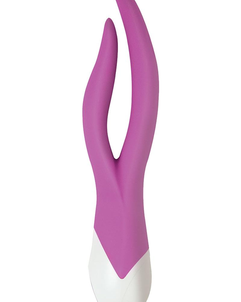 Masajeador vibrador de silicona Bela Dual Lover 7X Dual Moters resistente al agua, morado