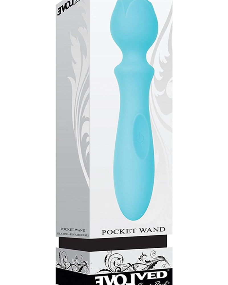 Varita vibradora de bolsillo de silicona recargable por USB, resistente al agua, color azul, 6,25 pulgadas