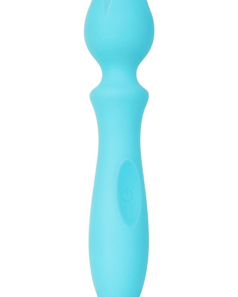 Varita vibradora de bolsillo de silicona recargable por USB, resistente al agua, color azul, 6,25 pulgadas