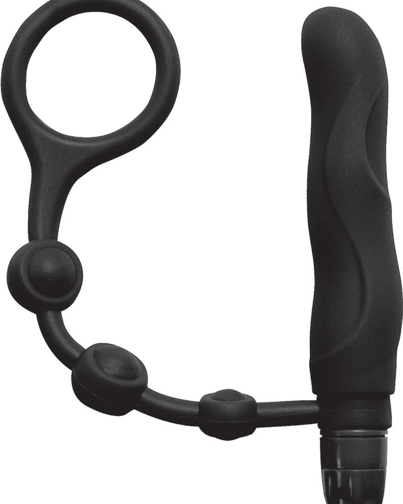 My Cock Ring With Ass Blaster Silicone Anal Plug Black