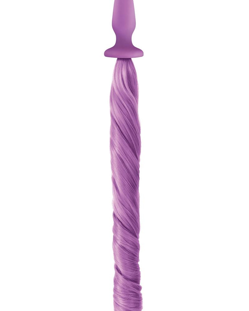 Cute Fun And Pretty Anal Butt Plug Purple With Long Purple Hair