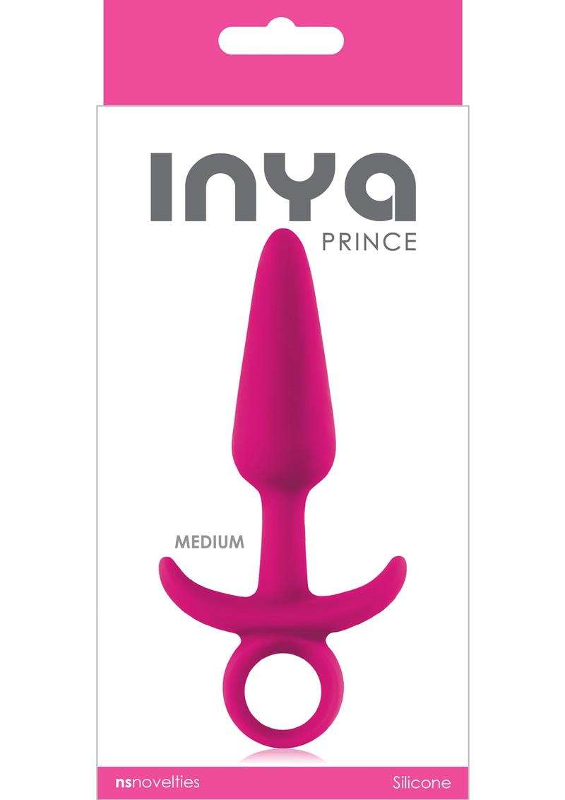 Tapón anal de silicona Inya Prince, tamaño mediano, color rosa, 5,1 pulgadas