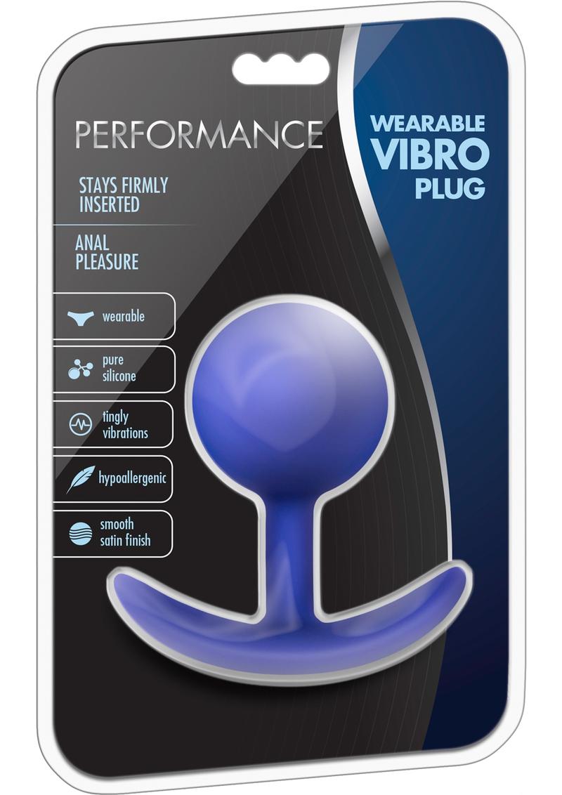 Performance Wearable Vibro Plug Silicone Duo Tone Anal Plug Indigo 3.5 Inch