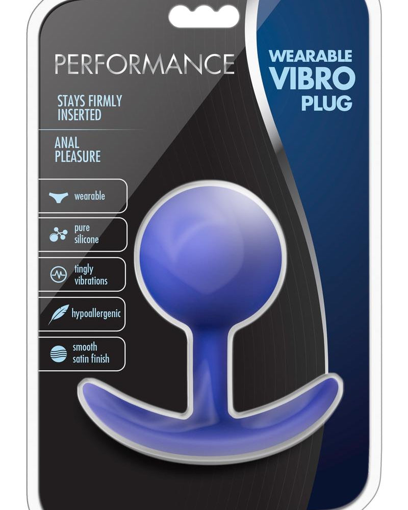 Performance Wearable Vibro Plug Silicone Duo Tone Anal Plug Indigo 3.5 Inch