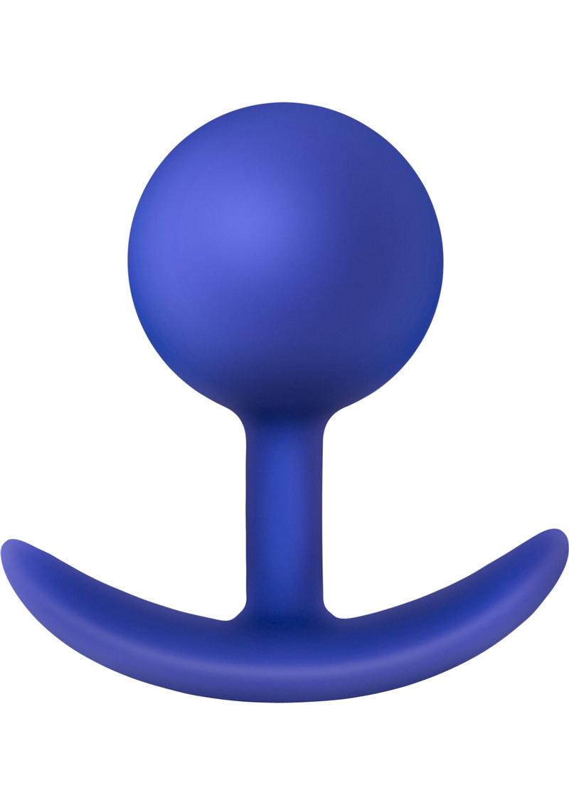 Performance Wearable Vibro Plug Silicone Duo Tone Anal Plug Indigo 3.5 Inch