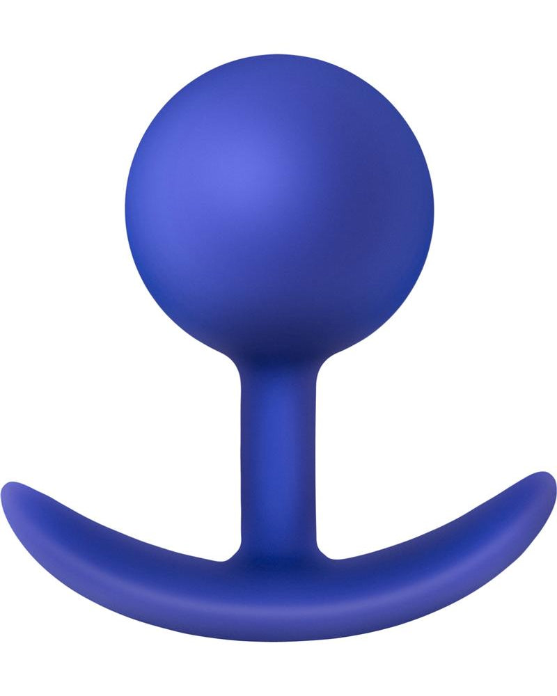 Performance Wearable Vibro Plug Silicone Duo Tone Anal Plug Indigo 3.5 Inch