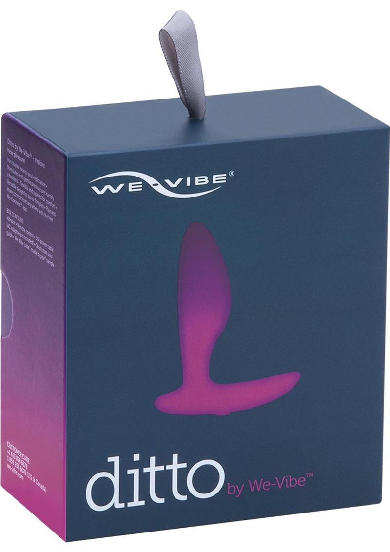 Tapón anal de silicona con control remoto inalámbrico We Vibe Ditto, recargable por USB, resistente al agua, color morado