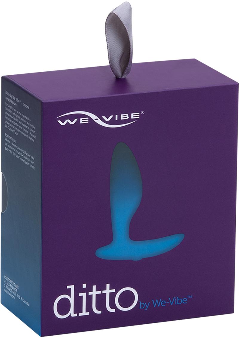 Plug anal de silicona con control remoto inalámbrico We Vibe Ditto, recargable por USB, resistente al agua, color azul