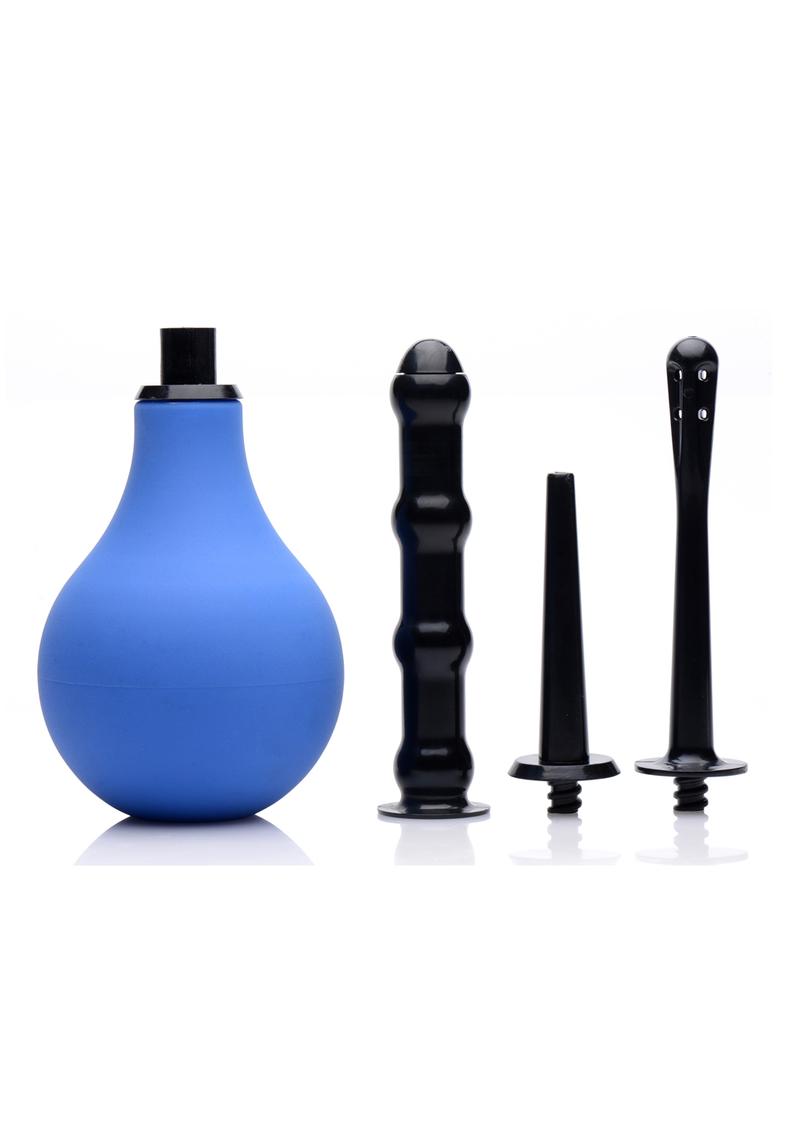 Clean Stream Premium One-Way Anal Douche Set Blue