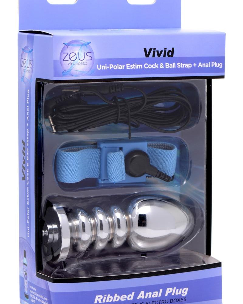 Pene y testículos con tapón Zeus Vivid E-stim