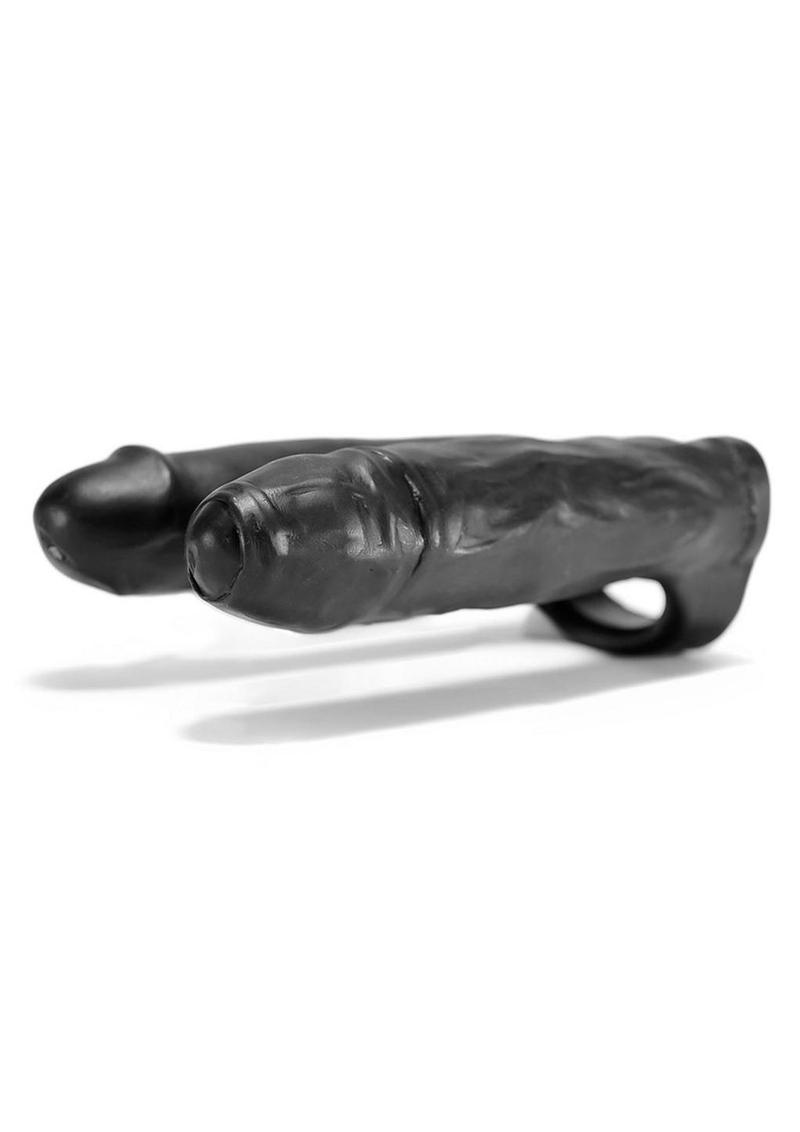 Pene de silicona con triple penetración y correa para el pene, color negro, 3 posiciones