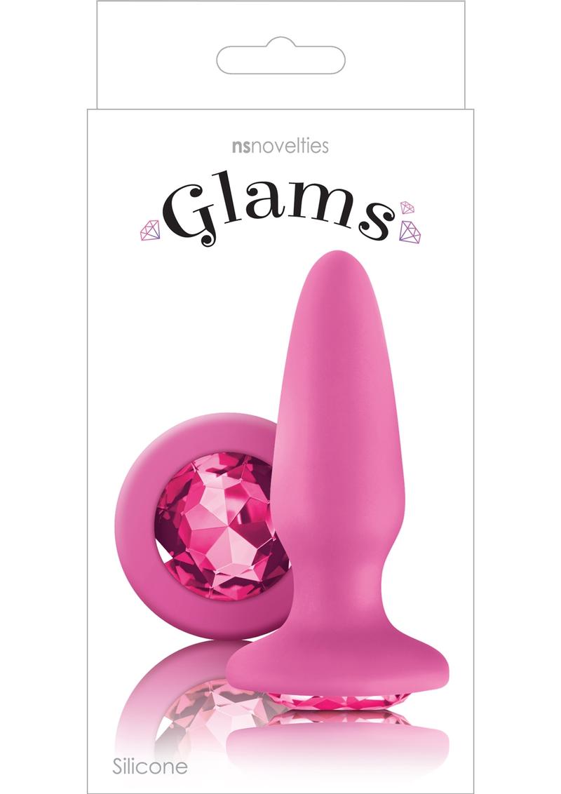 Tapón anal de silicona Glams con gema rosa