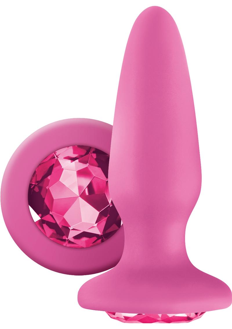 Glams Silicone Anal Plug Pink Gem