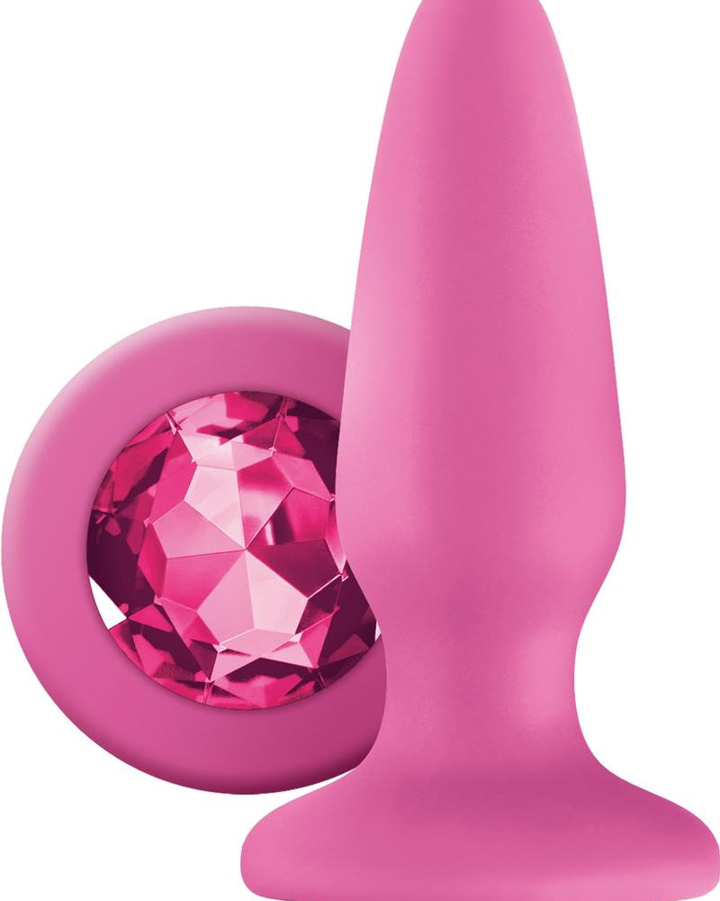 Glams Silicone Anal Plug Pink Gem