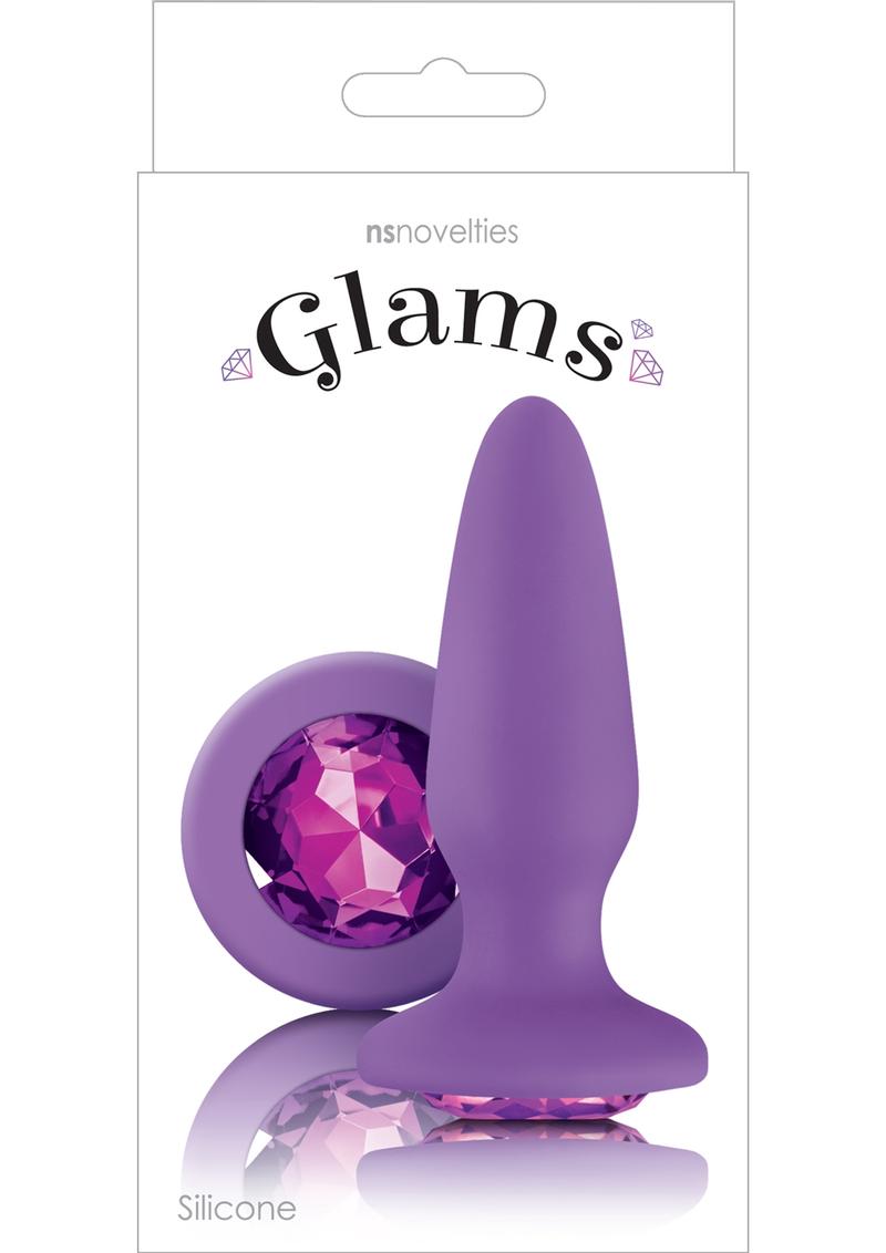 Tapón anal de silicona Glams con gema morada