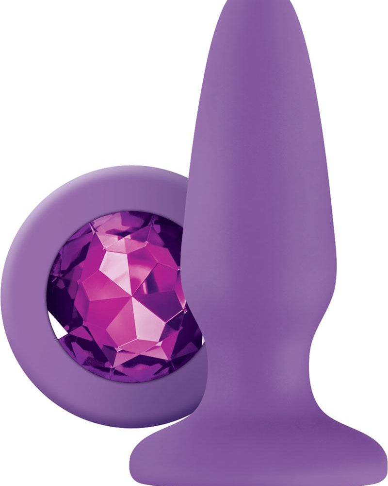 Glams Silicone Anal Plug Purple Gem