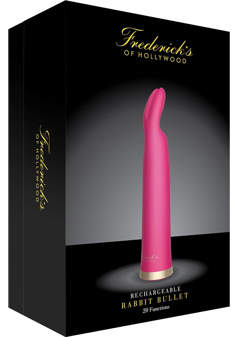 Frederick`s Of Hollywood USB Rechargeable Silicone Rabbit Bullet Waterproof Hot Pink