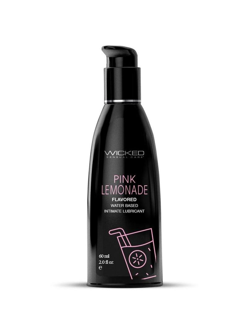 Lubricante a base de agua con sabor a limonada rosa Wicked Aqua, 2 onzas