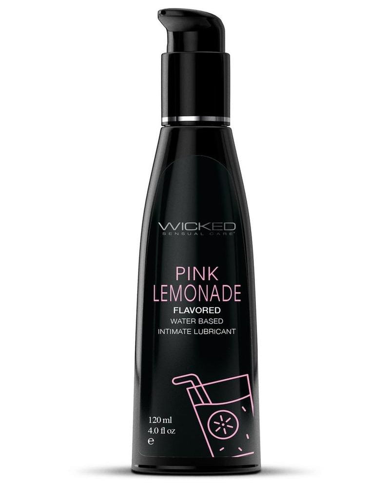Lubricante a base de agua con sabor a limonada rosa Wicked Aqua, 4 onzas