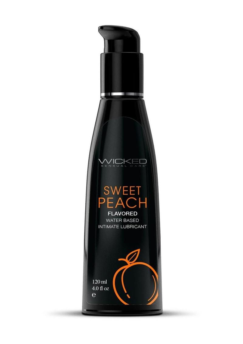 Wicked Aqua Flavored Water Based Lubricant Sweet Peach 4 Ounce