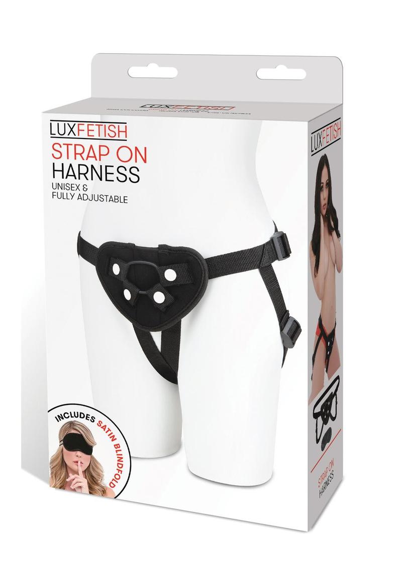 Lux Fetish Neoprene Strap-On Harness Adjustable Black