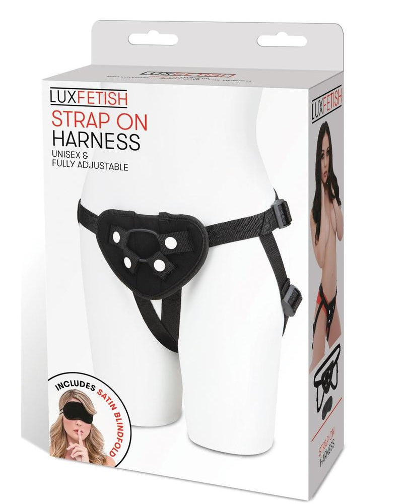 Arnés de neopreno con correa ajustable Lux Fetish negro