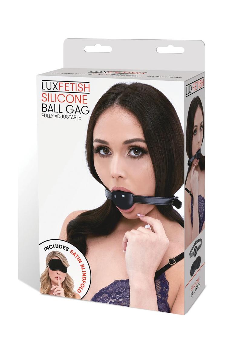 Lux Fetish Silicone Ball Gag Black