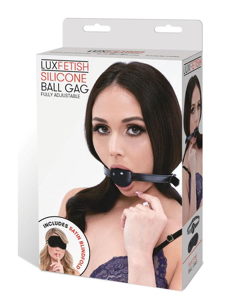 Lux Fetish Silicone Ball Gag Black