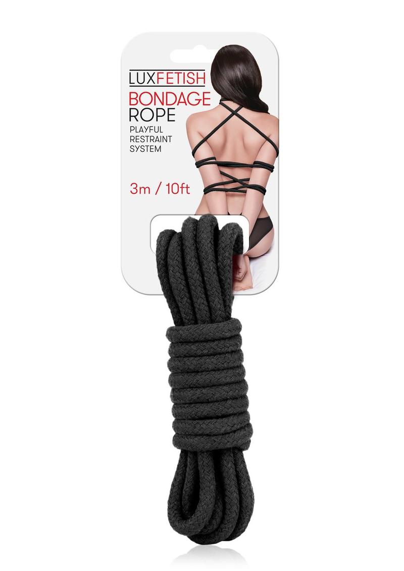 Cuerda de bondage fetichista Lux negra de 10 pies