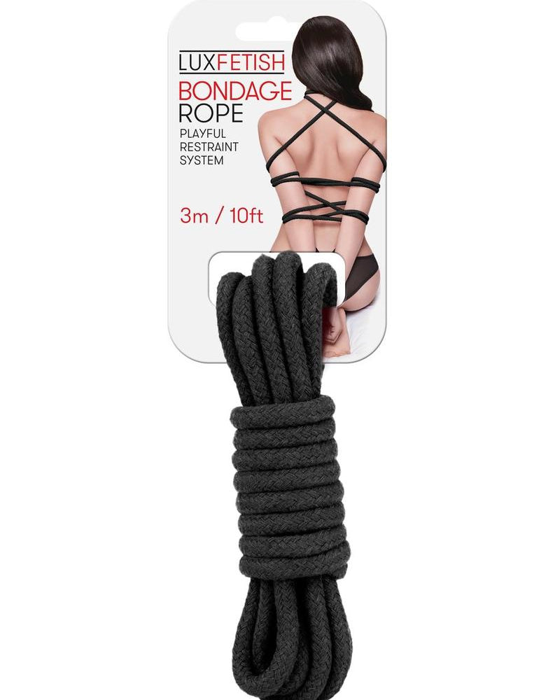 Lux Fetish Bondage Rope Black 10 Feet