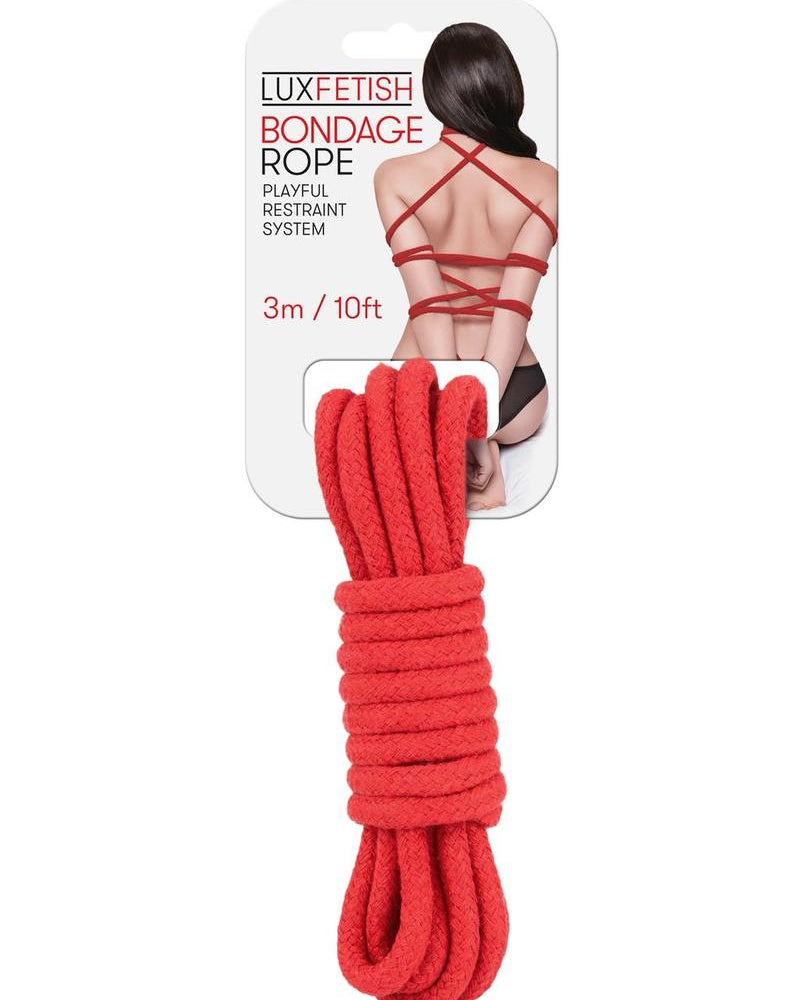 Lux Fetish Bondage Rope Red 10 Feet
