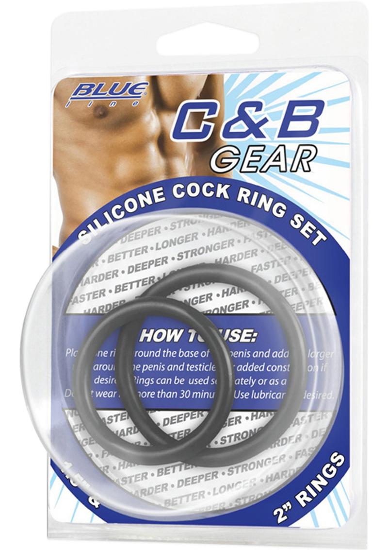 C & B Gear Silicone Cock Ring Set Black