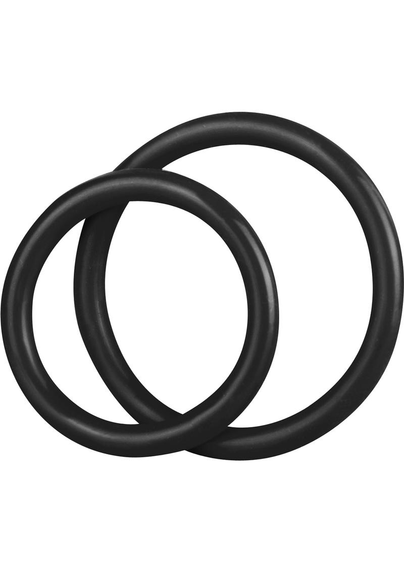 C & B Gear Silicone Cock Ring Set Black