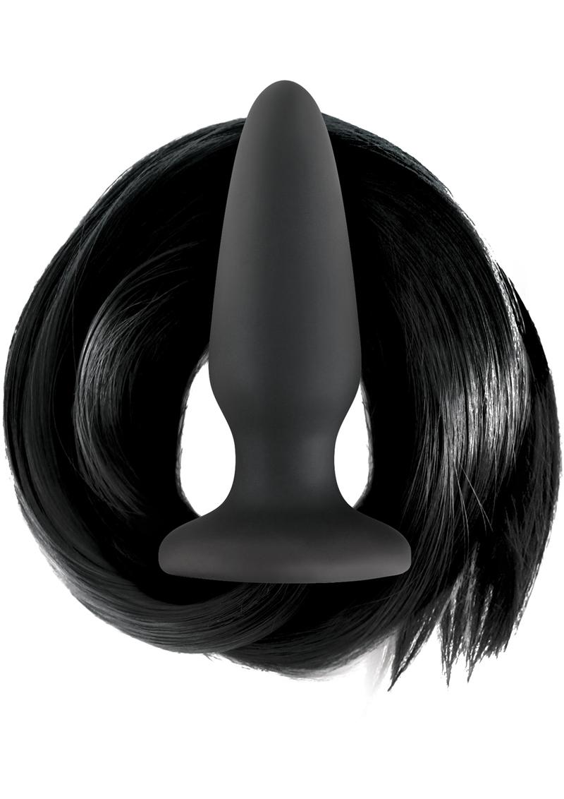 Filly Tails Silicone Anal Plug Black